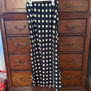 Silky polka dot maxi skirt